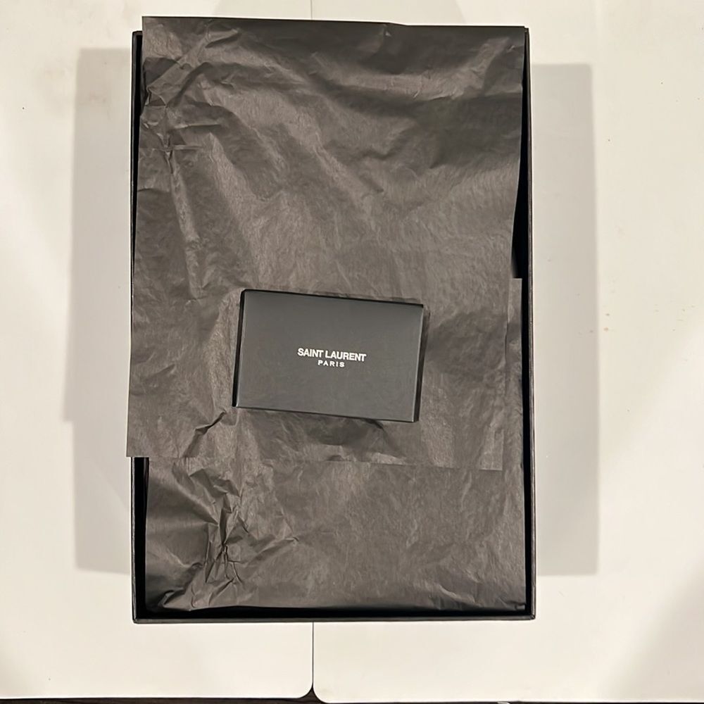 Brand new Saint Laurent LA 16' Monogram denim Heeled Mules with box - Picture 3 of 8